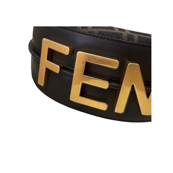 Fendi Fendigraphy Small Brown FF Jacquard Fabric Bag - Picture 7 of 10